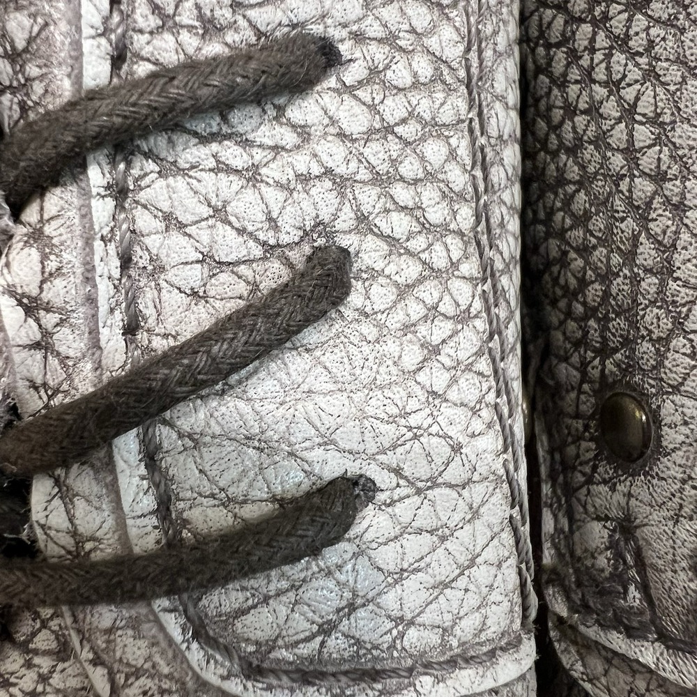 Bed Stu Dupont Men's Size 13 Gray Textured Distress Leather Lace Up Oxford Shoes - Picture 3 of 9